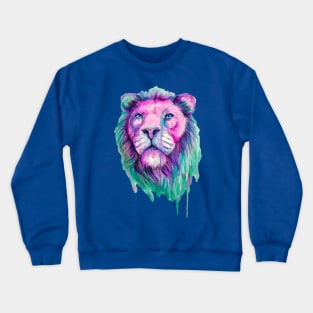 Psychedelic Watercolor Lion Crewneck Sweatshirt